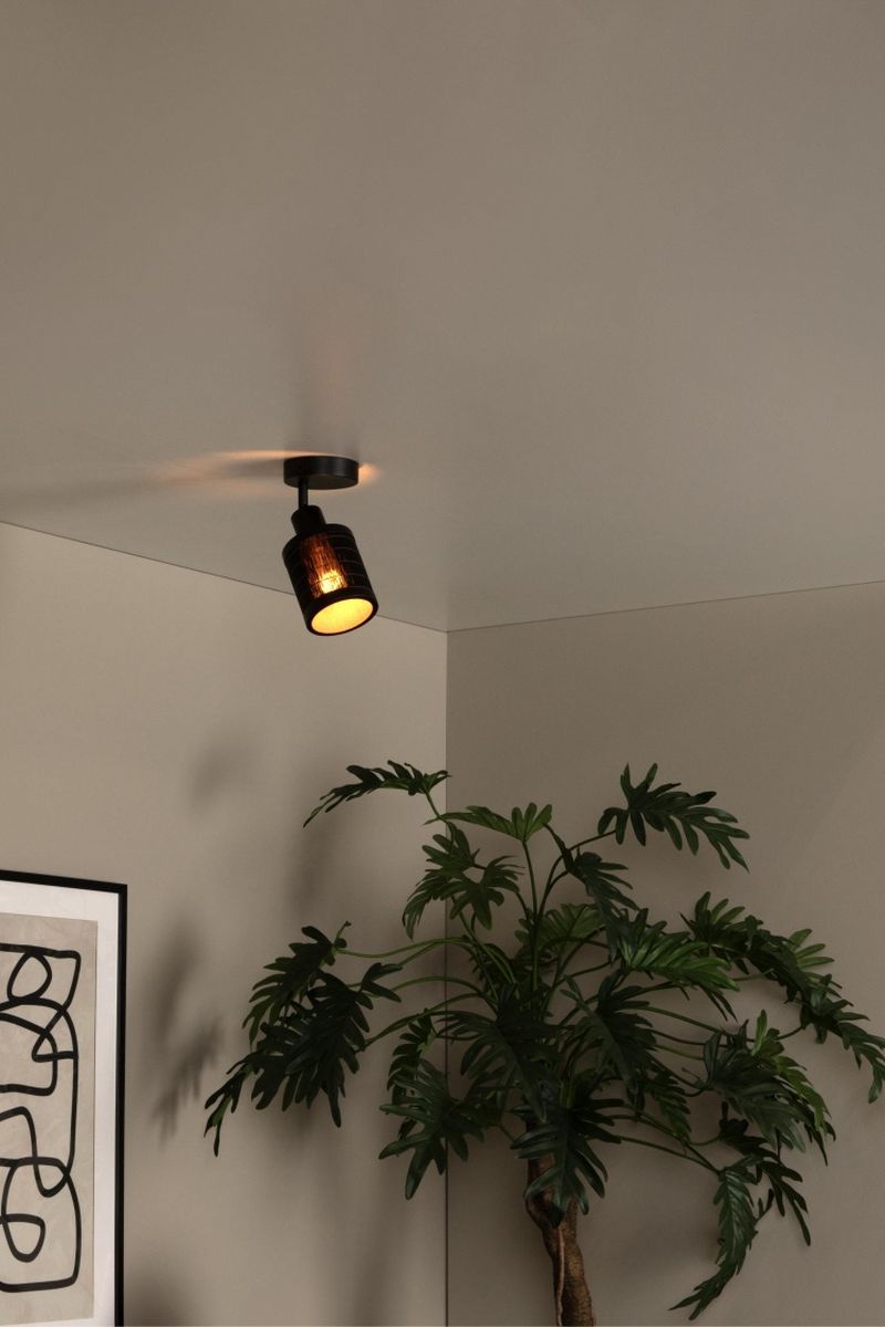 Lucide TAGALOG - Stropné bodové svietidlo - Ø 10 cm - 1xE27 - čierne